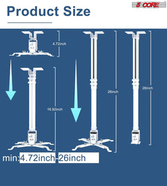 5Core Projector Mount Ceiling Wall Universal Holder Adjustable Low Profile Capacity 40lb